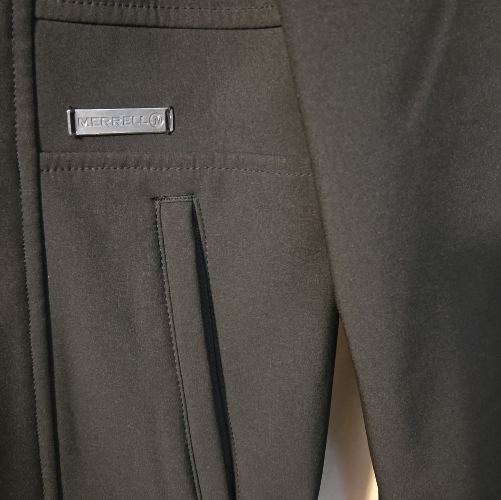 Merrell Soft Shell Fleece Lined Hooded Trench Coat Black XL Aeroblock EUC - Picture 6 of 12